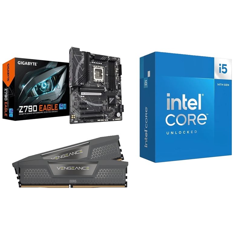 Gigabyte Z790 EAGLE + Core i5-14600K + 32GB DDR5 6000MHz -tuotepaketti