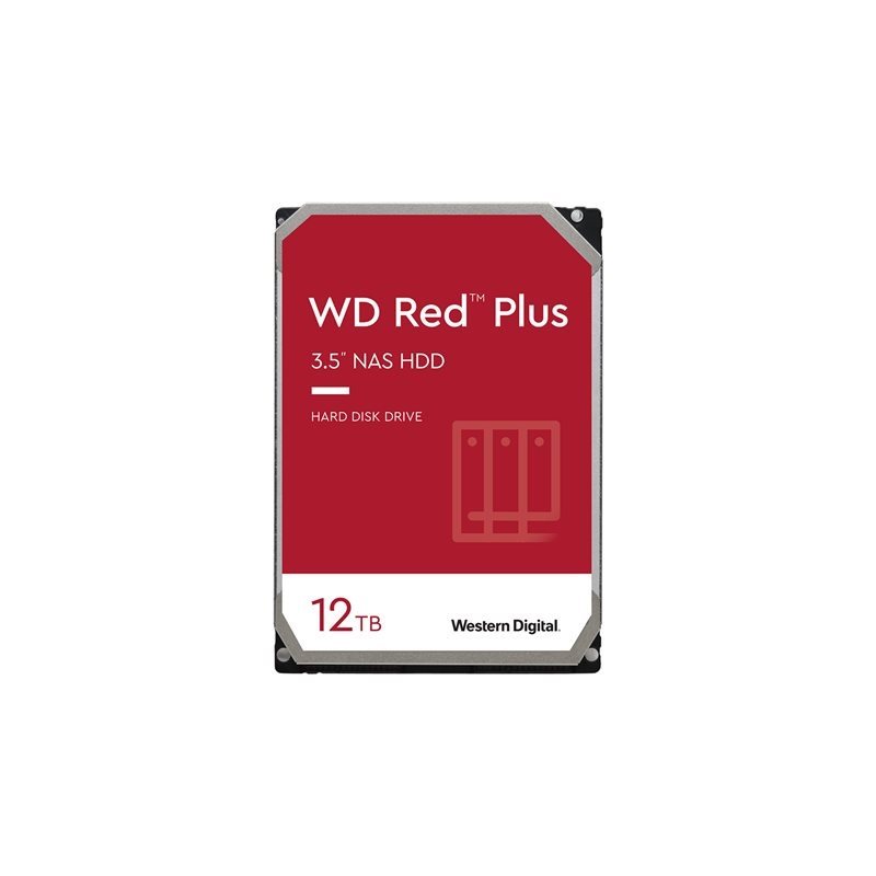 Western Digital (Outlet) 12TB WD Red Plus NAS HDD, sisäinen 3.5" kiintolevy, SATA III, 7200rpm, 256MB