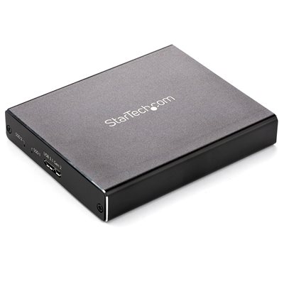 StarTech.com 3.2 Gen2 kaksois-M.2 SATA RAID -kotelo, Micro-B, musta