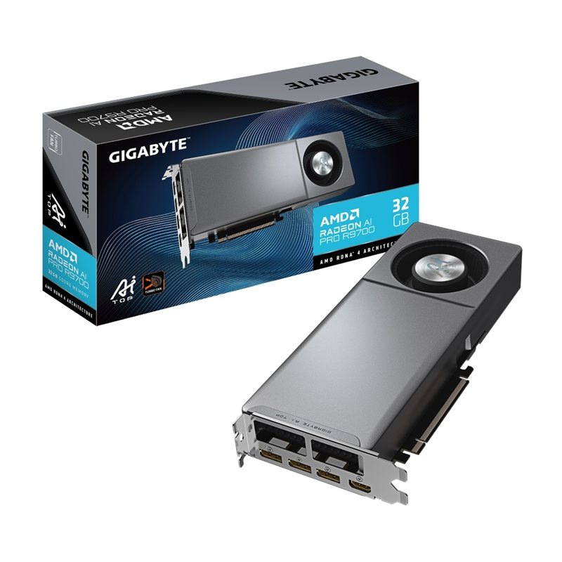Gigabyte Radeon AI PRO R9700 AI TOP -näytönohjain, 32GB GDDR6
