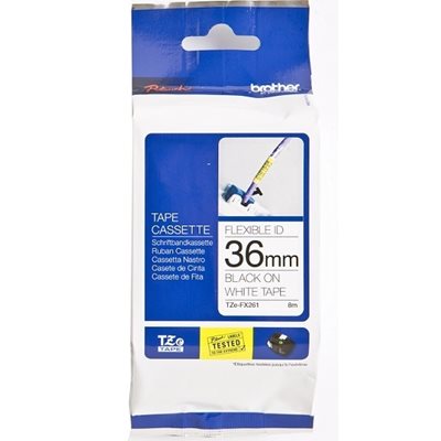 Brother TZEFX261 36 BLACK ON WHITE FLEX