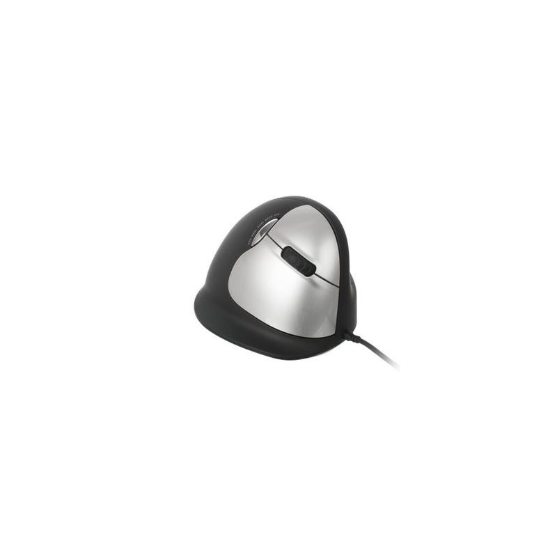 R-Go Tools Break HE Mouse S/M, ergonominen hiiri oikeakätisille, 2500 dpi, musta/hopea