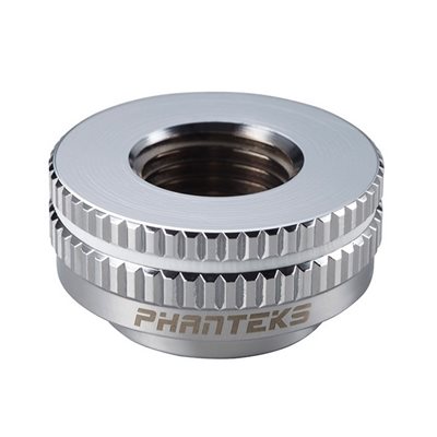 Phanteks G1/4 Premium Pass-Through Fitting -läpivientiliitin, hopea