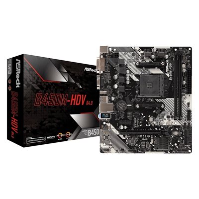 ASRock B450M-HDV R4.0, mATX-emolevy