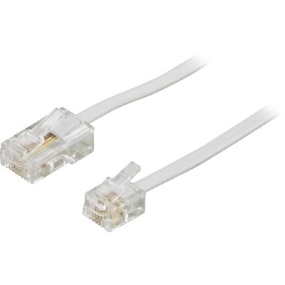 Deltaco Modulaarikaapeli RJ-45 8P4C -> RJ-11 6P4C, 3 m, valkoinen