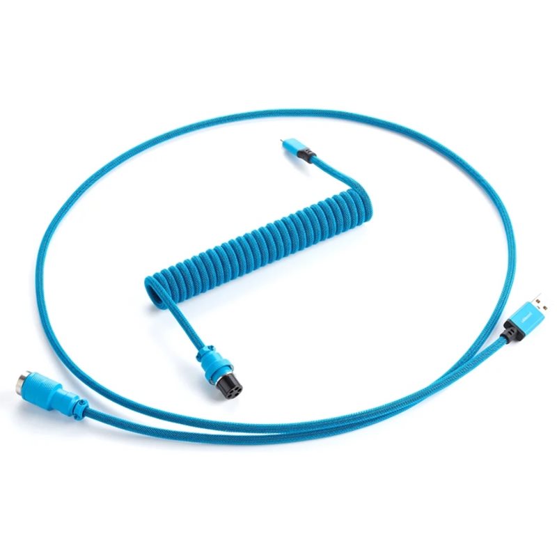 CableMod Pro Coiled Keyboard Cable, USB A -> Micro USB, 150cm, Spectrum Blue
