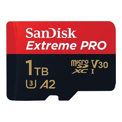 Sandisk 1TB Extreme PRO, microSDXC -muistikortti, UHS-I V30 U3 A2, 200/140 MB/s