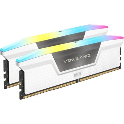 Corsair 64GB (2 x 32GB) Vengeance RGB, DDR5 5200MHz, CL40, 1.25V,  valkoinen/harmaa