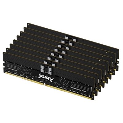 Kingston 128GB (8 x 16GB) FURY Renegade Pro DDR5 RDIMM, 6000MHz, ECC, CL32, 1.35V, musta