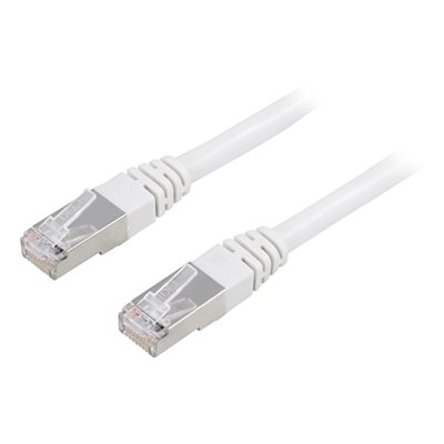 Deltaco F/UTP Cat6 suojattu laitekaapeli, 15m, valkoinen