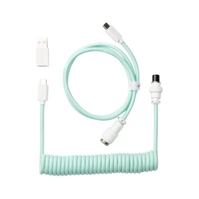 Keychron Coiled Aviator Cable - Mint, näppäimistön kierrekaapeli