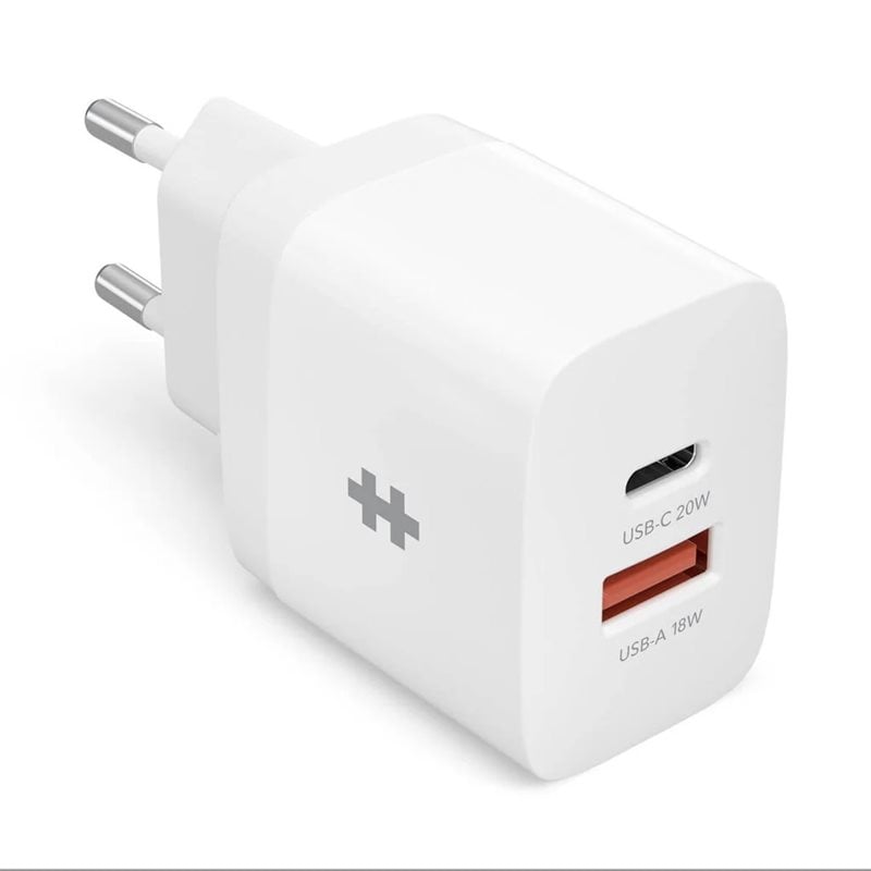 Targus 20W HyperJuice verkkovirtalaturi, USB-C PD, USB-A, valkoinen