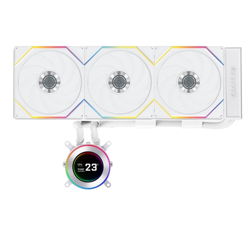 Lian Li Hydroshift II LCD-C 360TL, 360mm AIO-nestejäähdytysratkaisu prosessorille, valkoinen