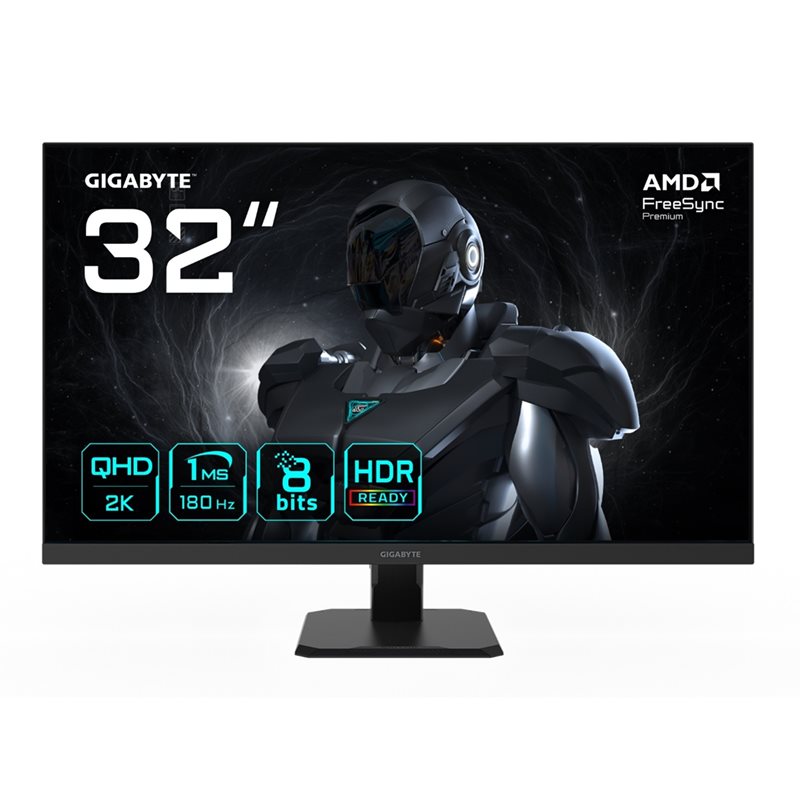Gigabyte 31,5" GS32QA, 180Hz QHD-pelimonitori, musta