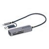 StarTech.com 3.2 Gen1 USB-C SD/mSD/CF -muistikortinlukija, hopea