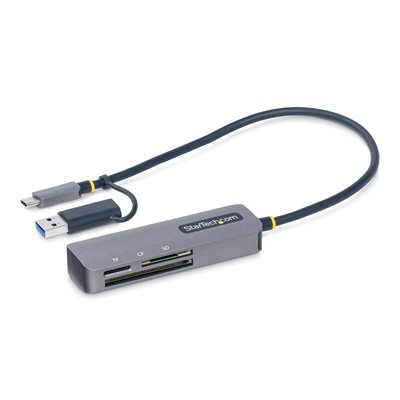 StarTech.com 3.2 Gen1 USB-C SD/mSD/CF -muistikortinlukija, hopea