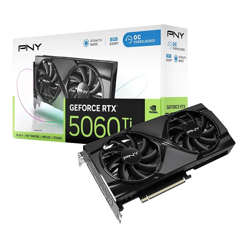 PNY GeForce RTX 5060 Ti OC -näytönohjain, 8GB GDDR7