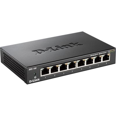 D-Link DGS-108 8-porttinen ethernet-kytkin, 10/100/1000Mbit