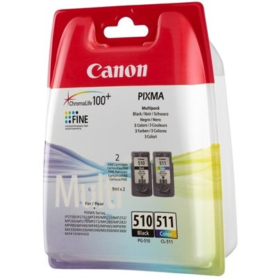 Canon PG-510/CL-511, Moniväri, Mustepatruuna