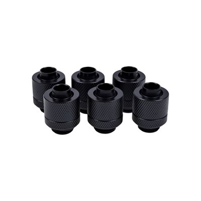 Alphacool 13/10mm Eiszapfen ruuviliitin, suora, G1/4, 6-pack, musta