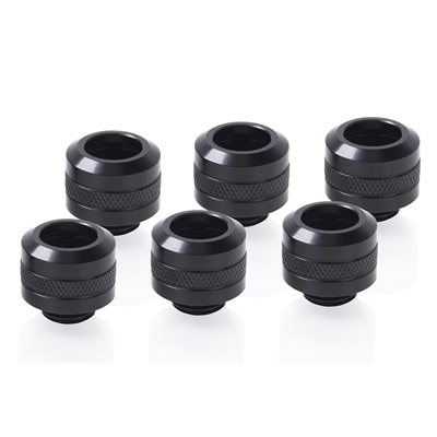 Alphacool Eiszapfen PRO 13mm HardTube Fitting G1/4 - Deep Black -putkiliitinsarja (6-pack)