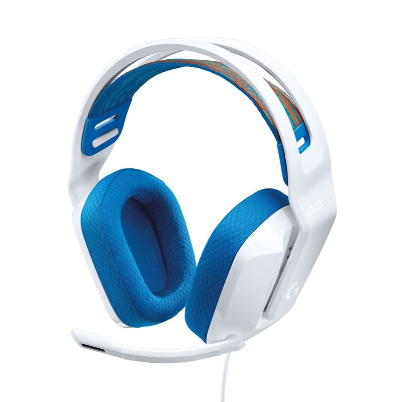 Logitech G335 gaming headset -pelikuulokkeet mikrofonilla, valkoinen