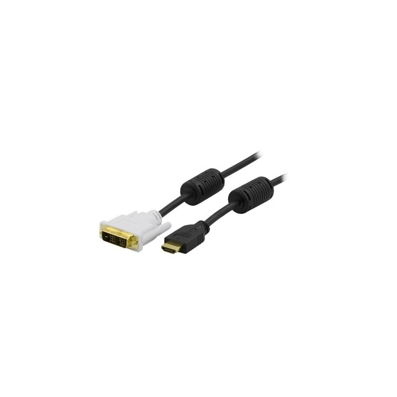 Deltaco HDMI u - DVI-D Single Link u, 3m