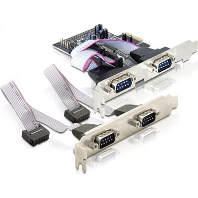 DeLock Sarjaportti DB9 x4, PCIe x1 -lisäkortti
