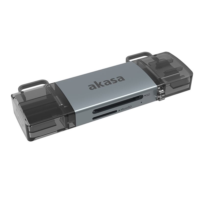 Akasa 2-In-1 USB 3.2 OTG Dual Card Reader (Poistotuote! Norm. 22,90€)