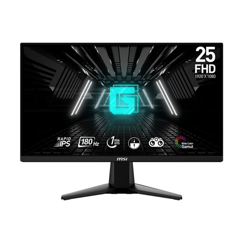 MSI 24,5" G255F, 180Hz Full HD -pelimonitori, musta