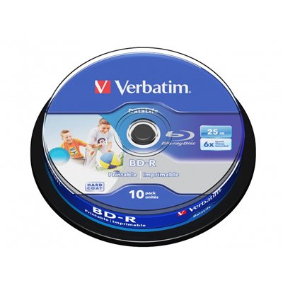 Verbatim DataLife BD-R SL 25GB, 6x, printable, spindel, 10kpl