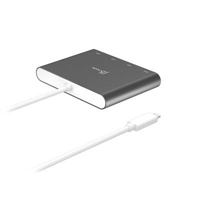 j5create USB-C -> 4x HDMI Multi-Monitor -adapteri, hopea