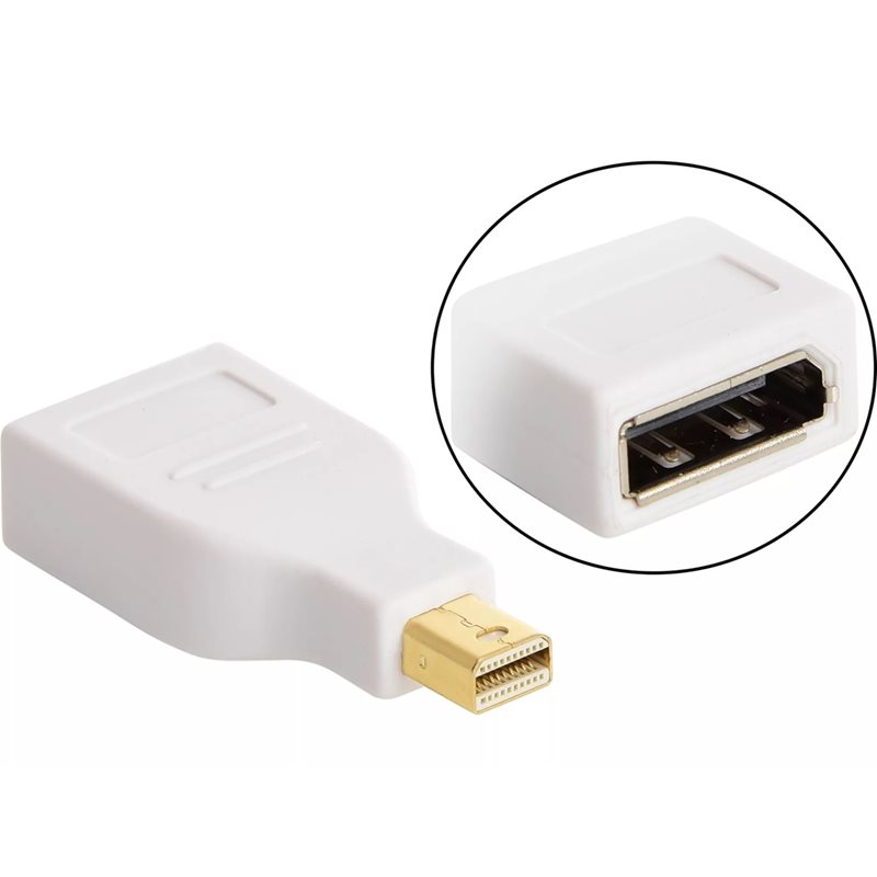 Sandberg Mini DisplayPort -> DisplayPort -adapteri, valkoinen