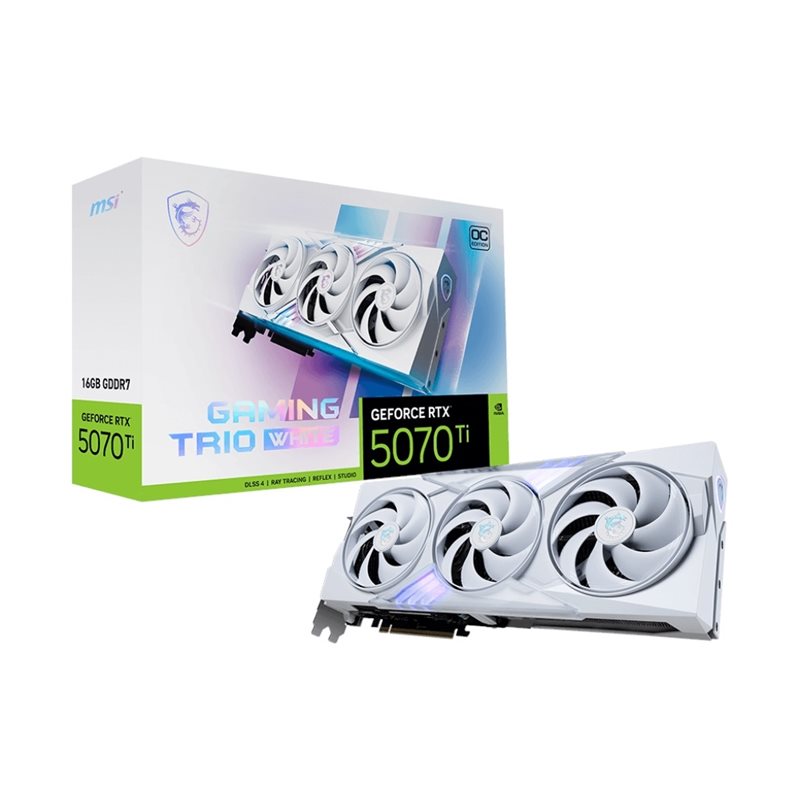 MSI GeForce RTX 5070 Ti GAMING TRIO OC WHITE -näytönohjain, 16GB GDDR7