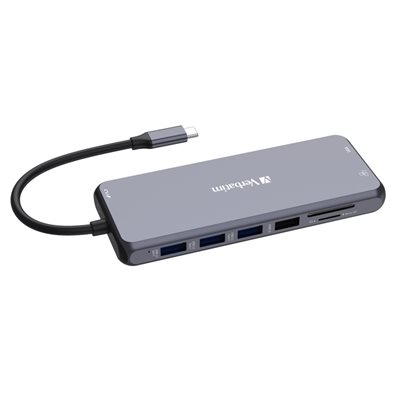 Verbatim 3.2 Gen1 14-in-1 USB-C -telakka, harmaa