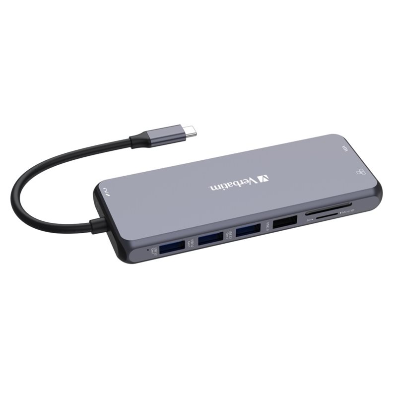 Verbatim 3.2 Gen1 14-in-1 USB-C -telakka, harmaa