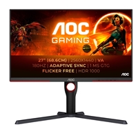 27" Q27G3XMN/BK, 180Hz QHD MiniLED-pelimonitori, musta/punainen