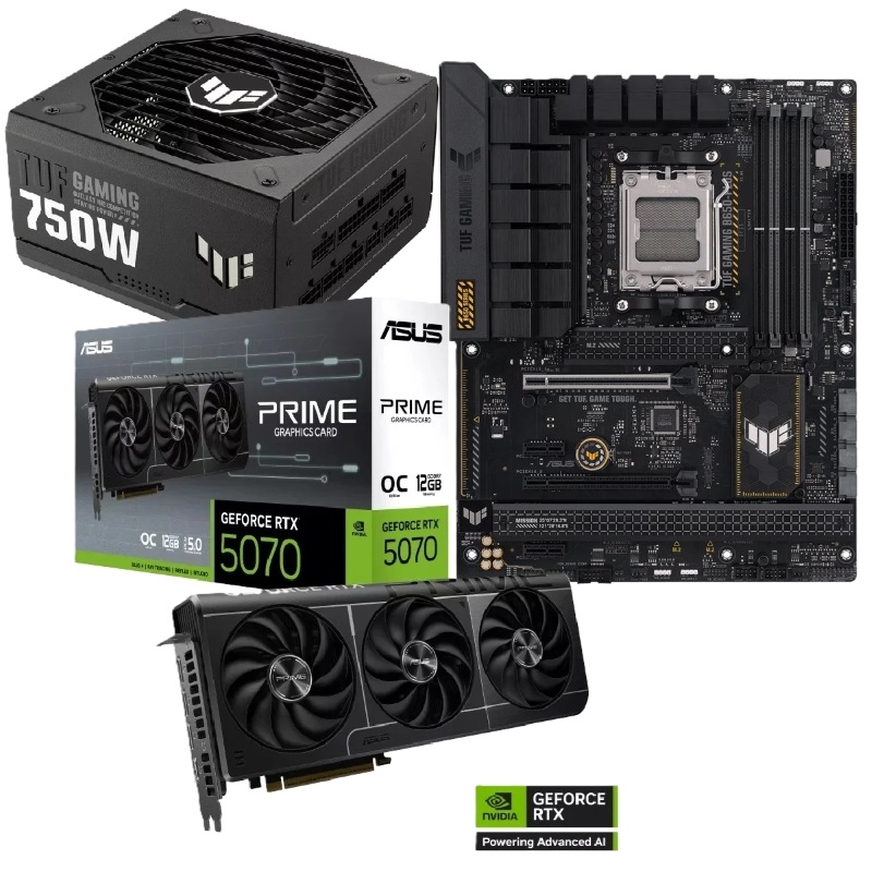 Asus PRIME RTX 5070 + TUF GAMING B650-PLUS + TUF 750W