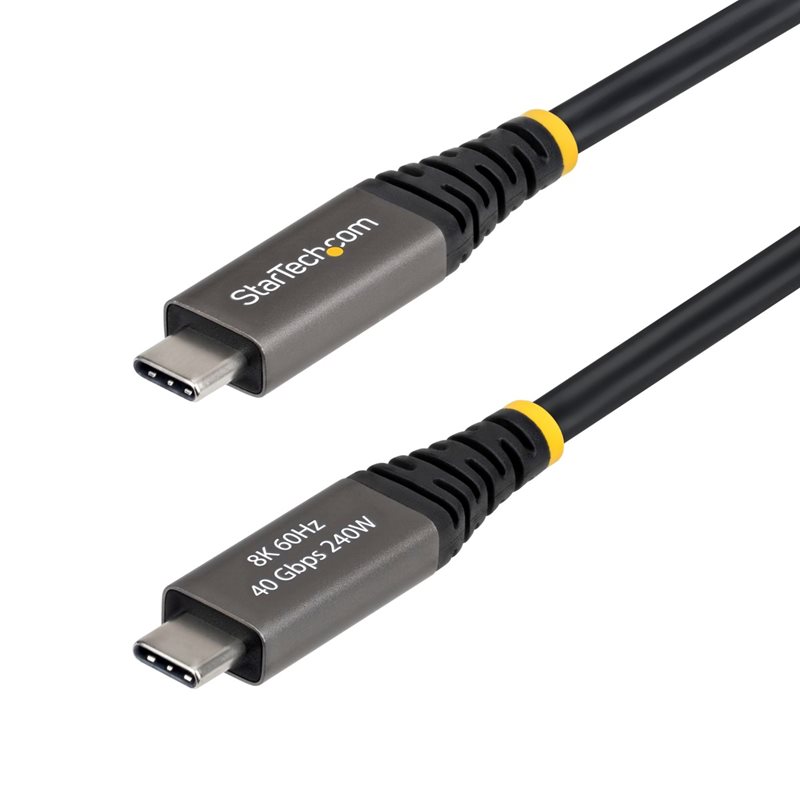 StarTech.com USB4-C -kaapeli, aktiivinen, 40 Gbps, PD 240W, 2m, musta