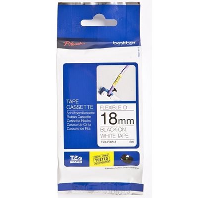 Brother TZEFX241 18 BLACK ON WHITE FLEX