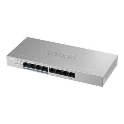 ZyXEL GS1200-8HPv2, 8-porttinen hallinnoitu PoE+ -kytkin, 60W, harmaa