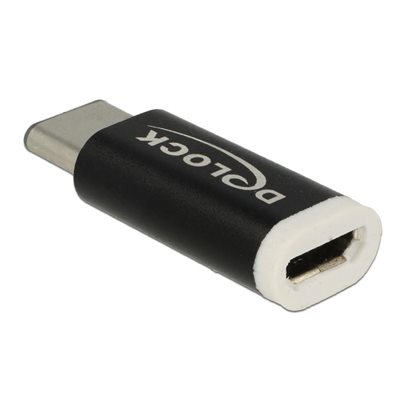 DeLock 2.0 USB-Micro-B naaras -> USB-C uros - adapteri, musta