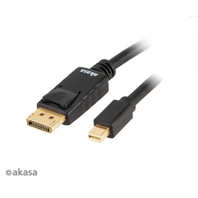 Akasa 8K Mini DisplayPort -> DisplayPort -adapterikaapeli, 2m, musta