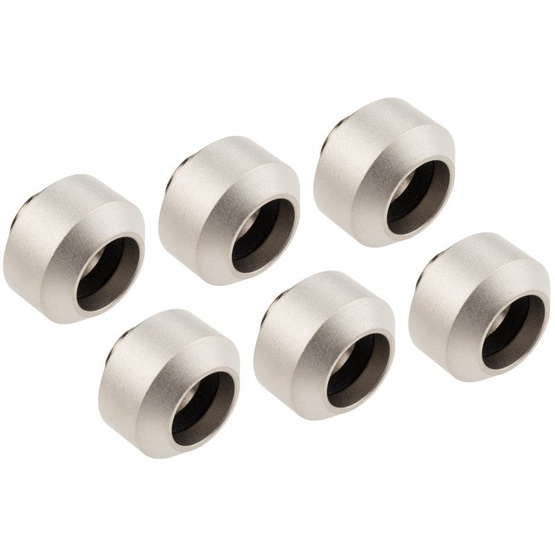 Optimus Hardline Compression Fitting - 14mm, suora putkiliitinsarja, 6 kpl, Satin Nickel