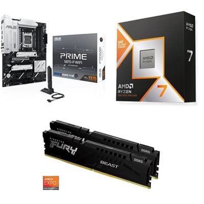 Asus PRIME X870-P WIFI + Ryzen 7 9800X3D + 32GB DDR5 6000MHz -tuotepaketti