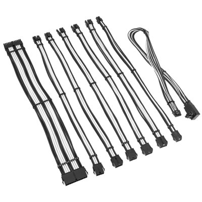 Kolink (Outlet) Core Pro Braided Cable Extension Kit 12V-2x6 Type 2 - Jet Black/Brilliant White