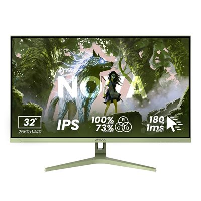Arozzi 32" Nova IPS, 180Hz (OC) QHD -pelimonitori, metsänvihreä