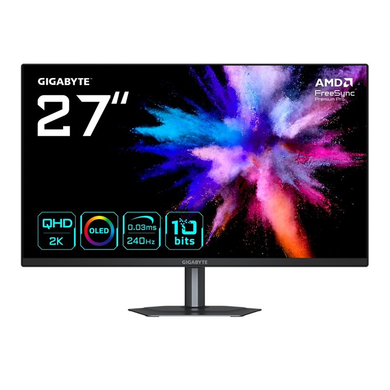 Gigabyte 27" GO27Q24, 240Hz QHD OLED-pelimonitori, musta