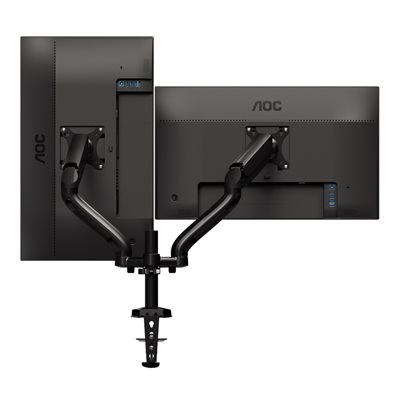 AOC (Outlet) 13-32" x2 Dual Desk Mount, näyttövarsi pöydälle kahdelle näytölle, musta