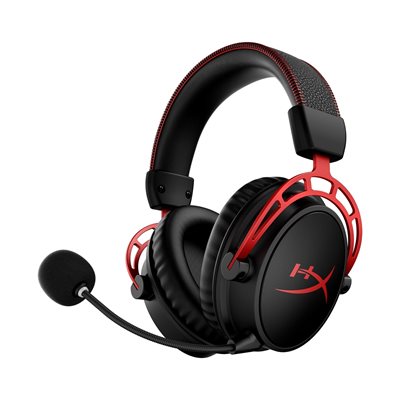 HyperX (Outlet) Cloud Alpha Wireless, langattomat pelikuulokkeet mikrofonilla, musta/punainen